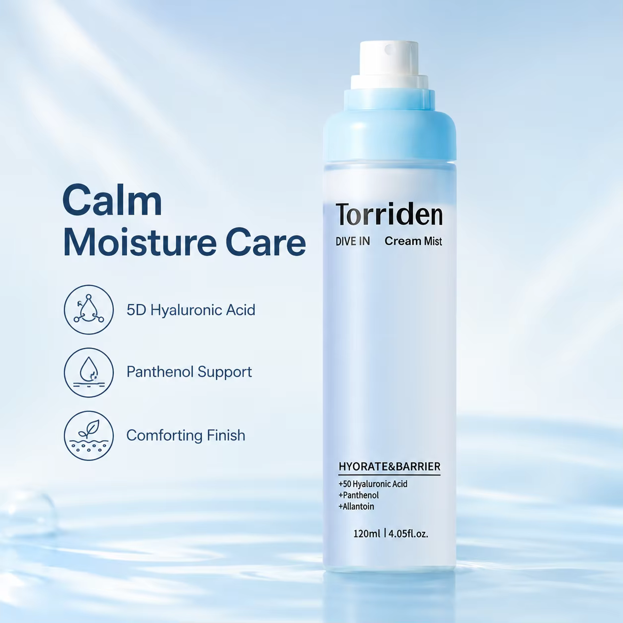 Brume hydratante à l'acide hyaluronique Torriden DIVE IN 120ml