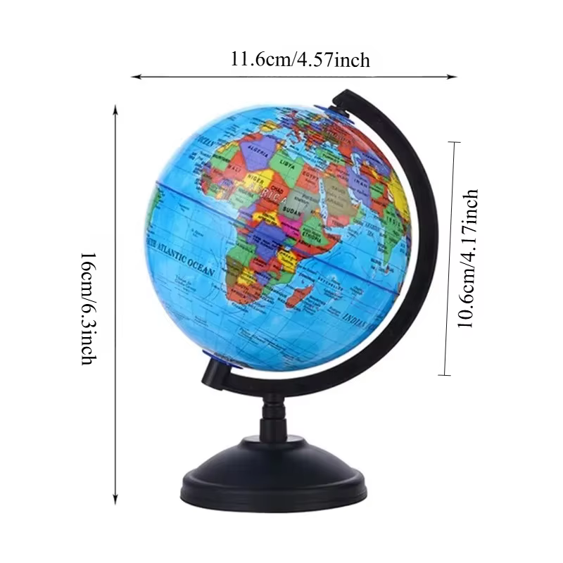 Globe éducatif pour l'enseignement, carte du monde anglaise HD avec 360, 1 pièce °   Rotation, outil d'apprentissage de la géographie de bureau standard