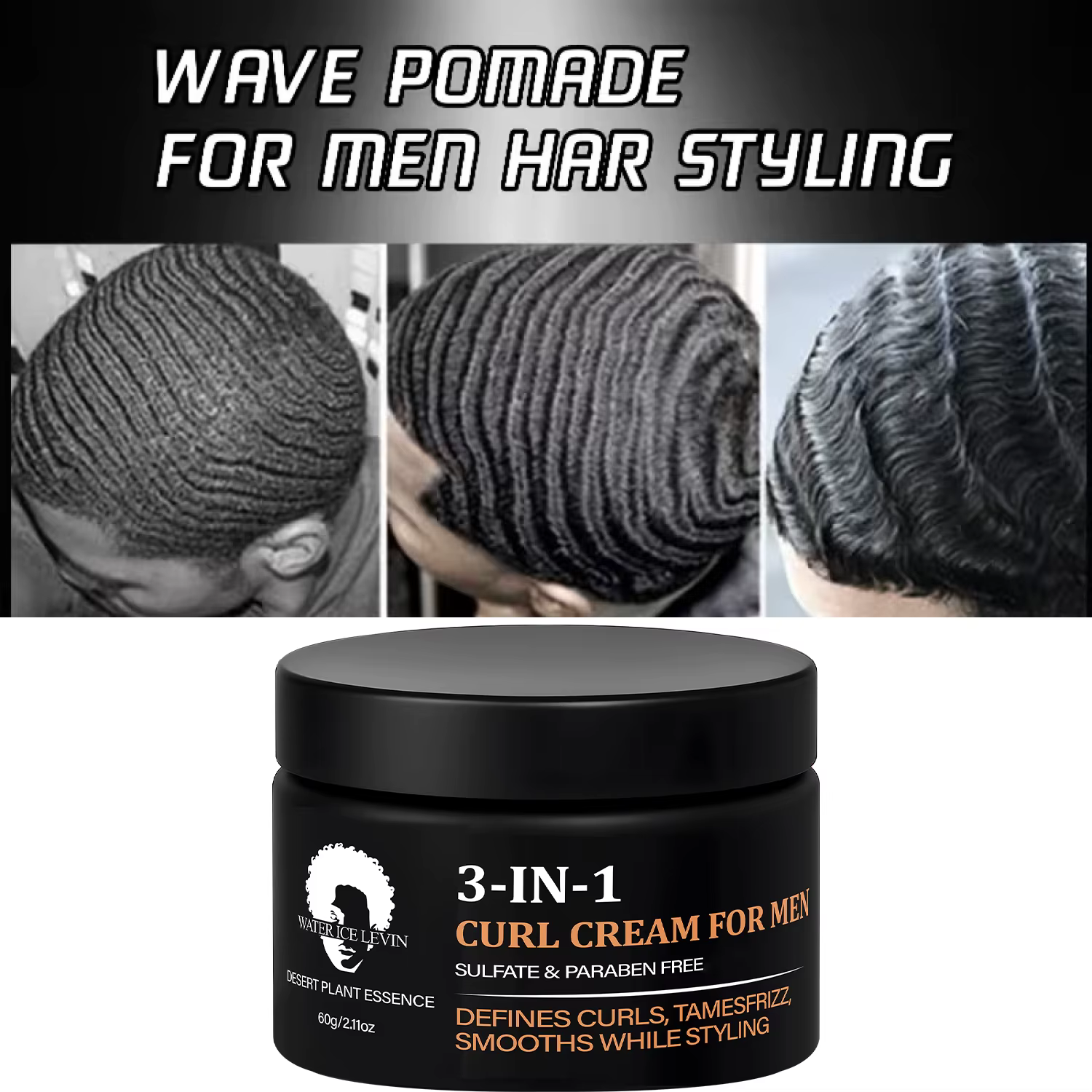 Crème anti-boucles 3 en 1 pour hommes