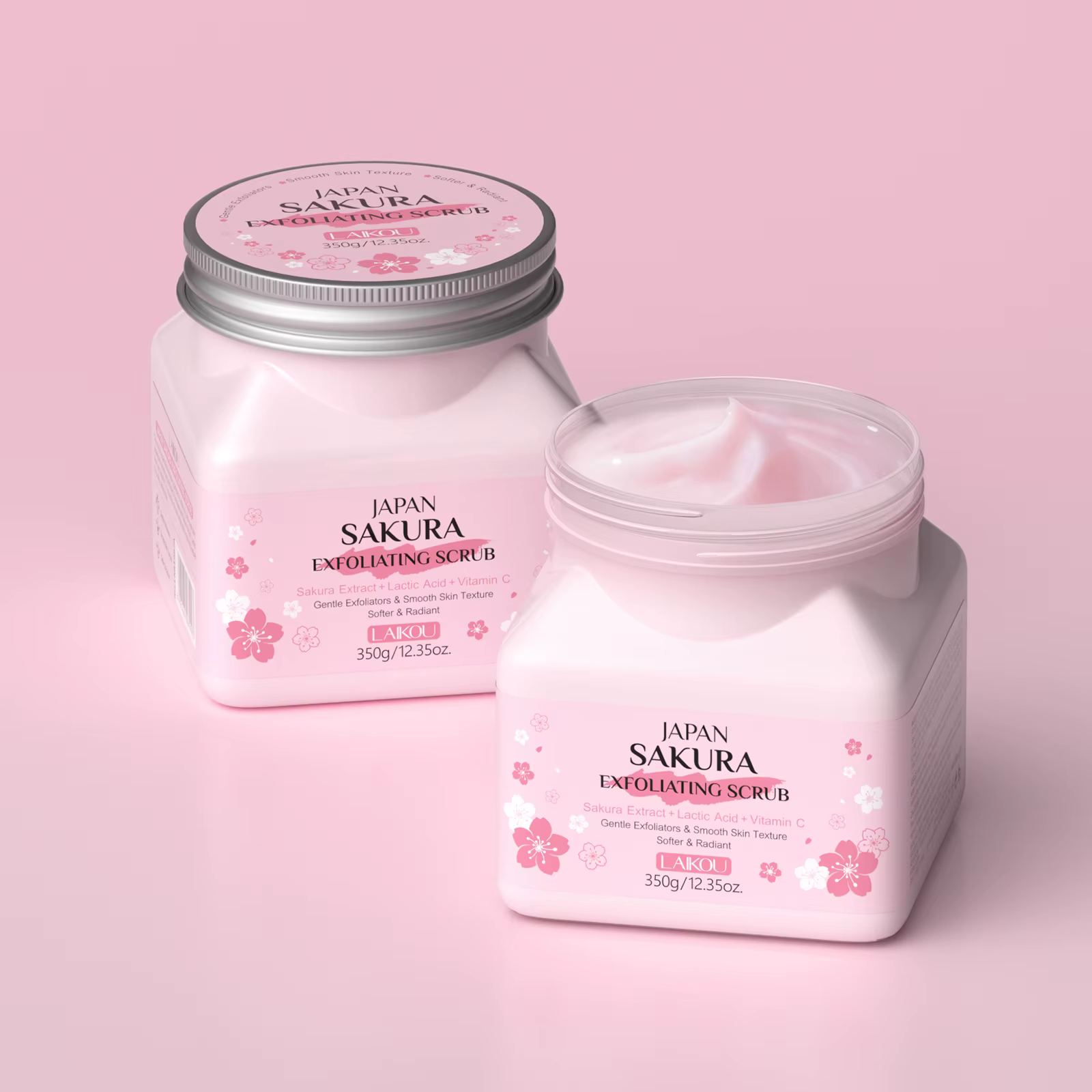 LAIKOU Gommage exfoliant pour le visage à la fleur de cerisier Nettoyage en douceur des peaux mortes