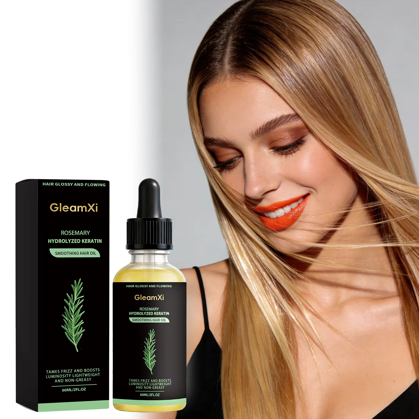 Sérum de croissance capillaire à la rosemaine, réduit la perte de cheveux, répare les cheveux crépus et abîmés, apaise le cuir chevelu, nourrit et favorise la repousse des cheveux pour hommes et femme