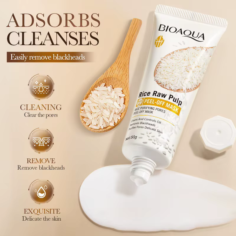 BIAOQUA riz blanc visage Peeling masque hydratant enlever points noirs blanchissant Anti-âge Anti-rides