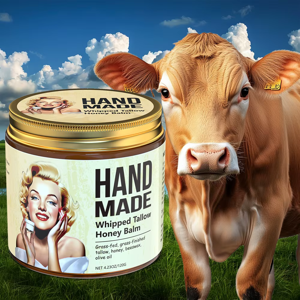 Crème Visage Fouettée au Suif et au Miel Faite Main ENVISHA – Hydratante