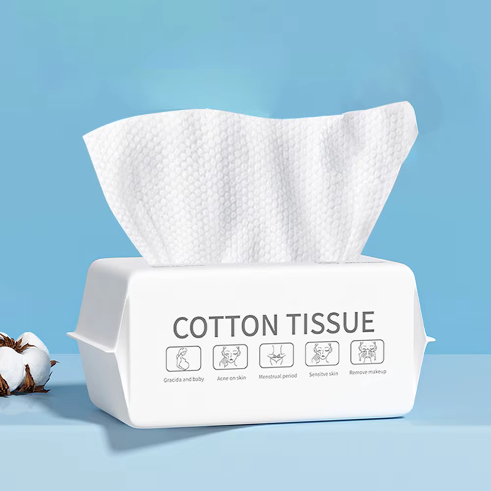 100 pièces naturel jetable visage serviette voyage nettoyage du visage humide et sec démaquillant perle coton doux maquillage non tissé serviette
