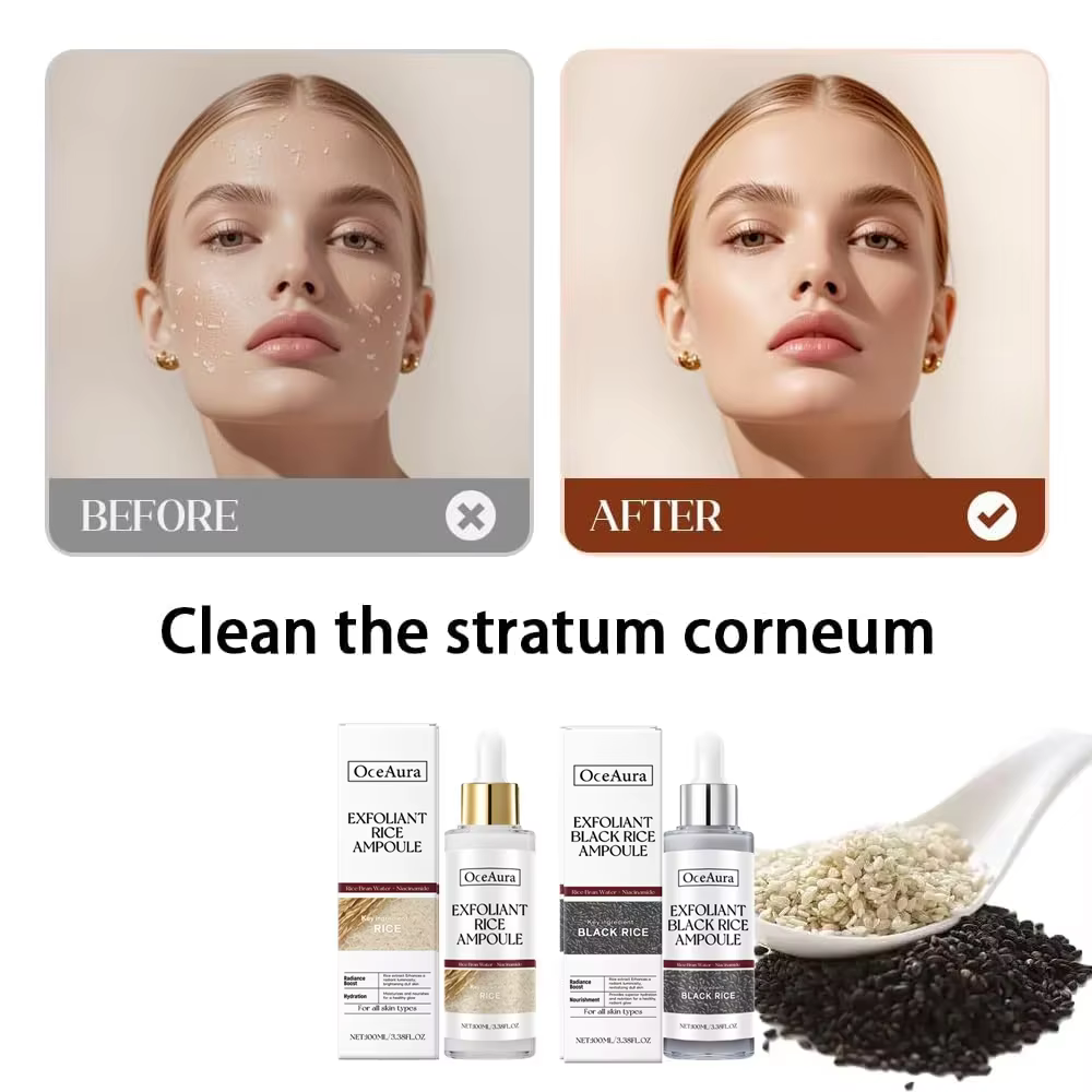Essence exfoliante de riz noir et blanc