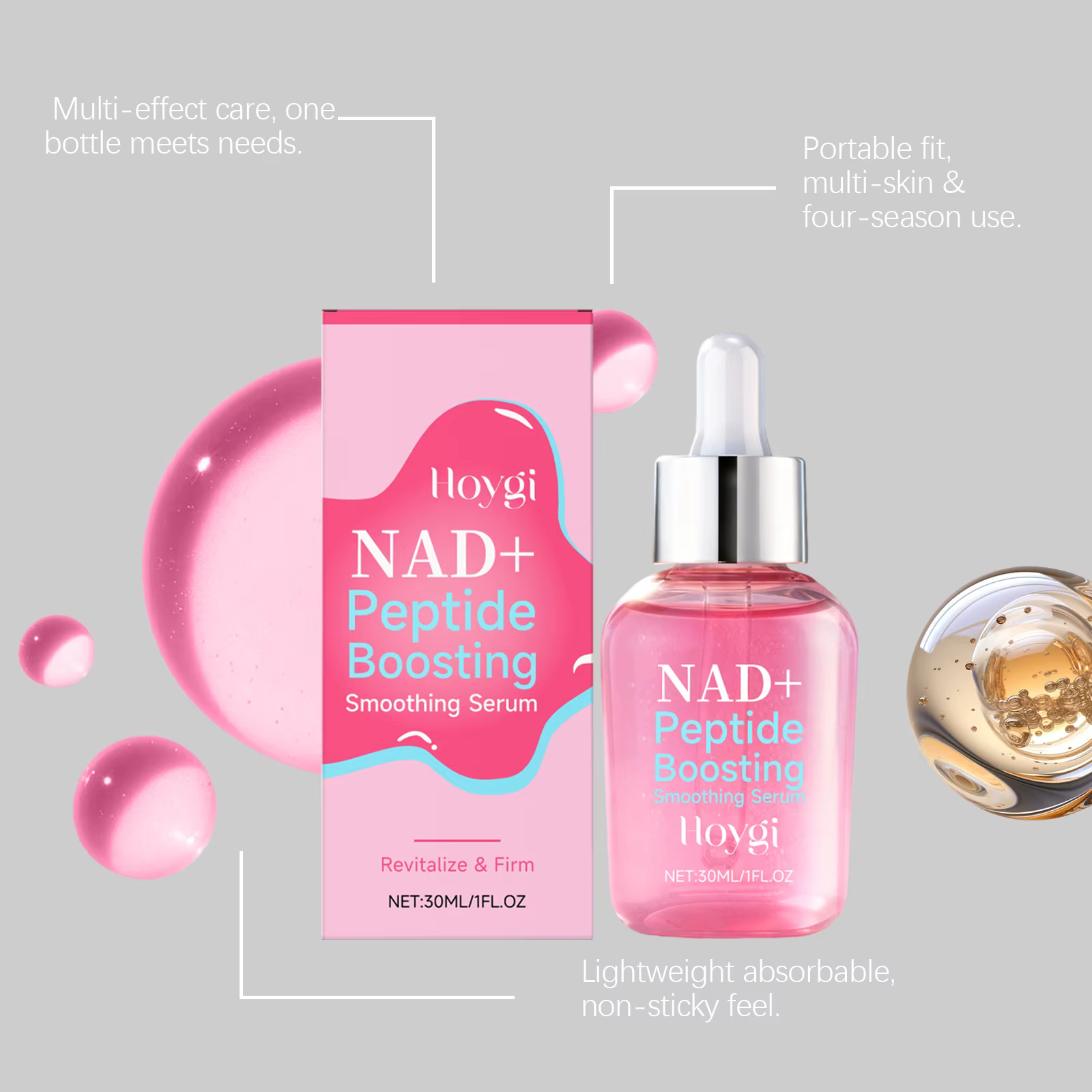 Sérum lissant et raffermissant NAD+ à base de peptides