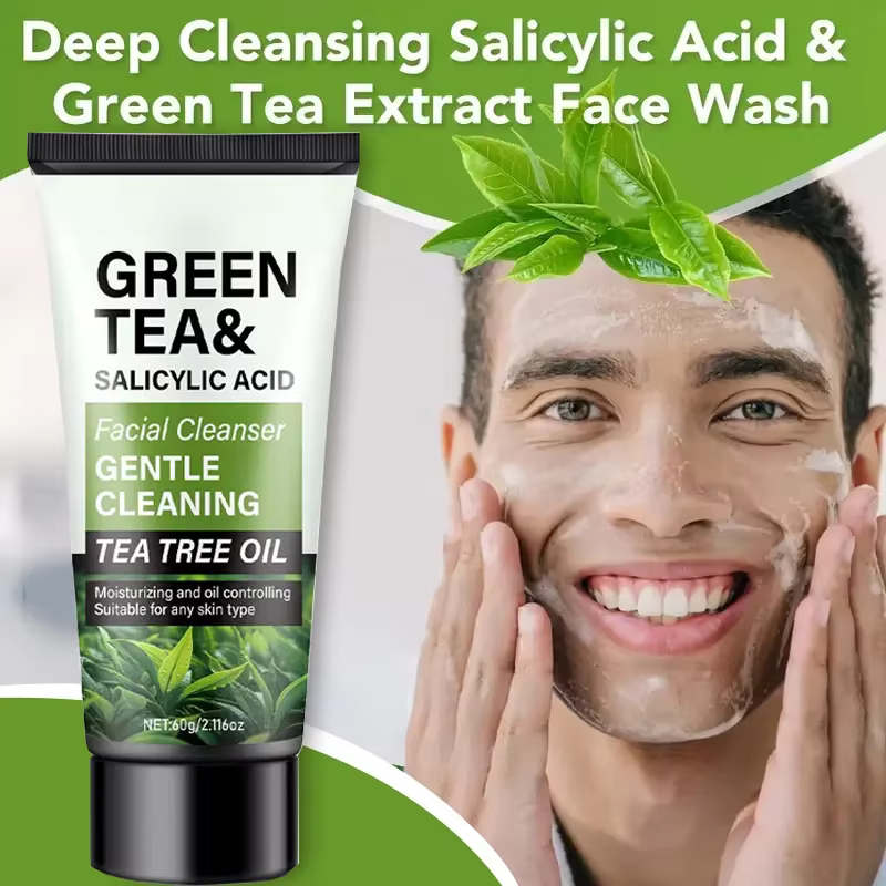 Nettoyant visage pour homme 60g - Thé vert & Acide salicylique