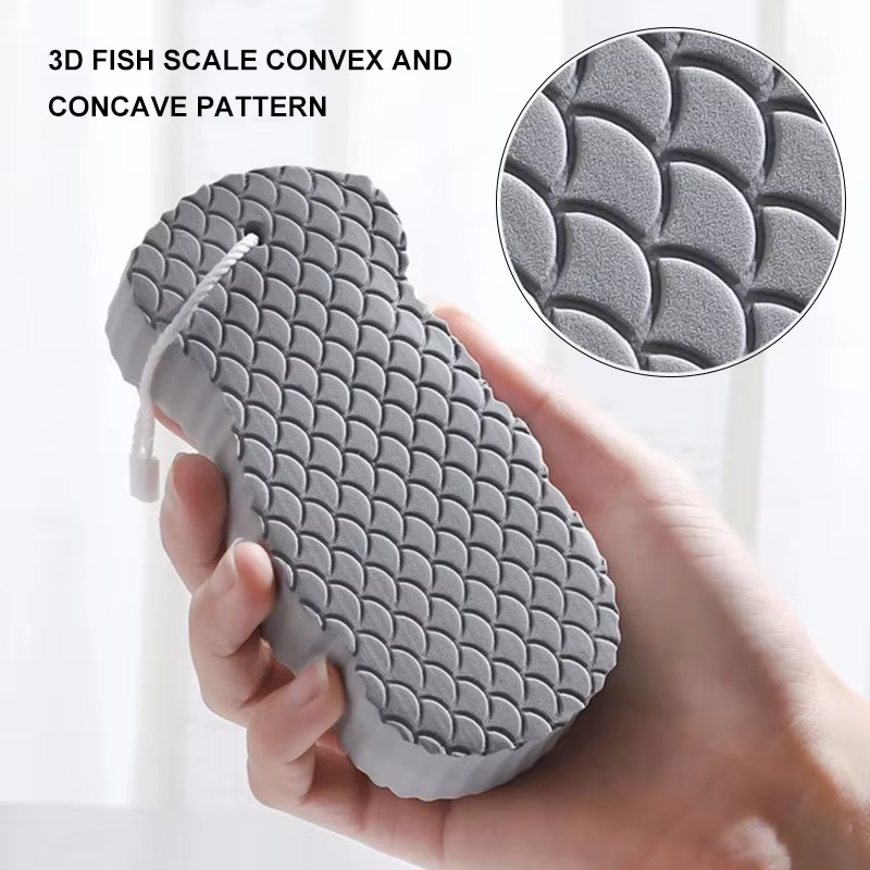 Éponge de bain douce, brosse exfoliante pour peaux mortes