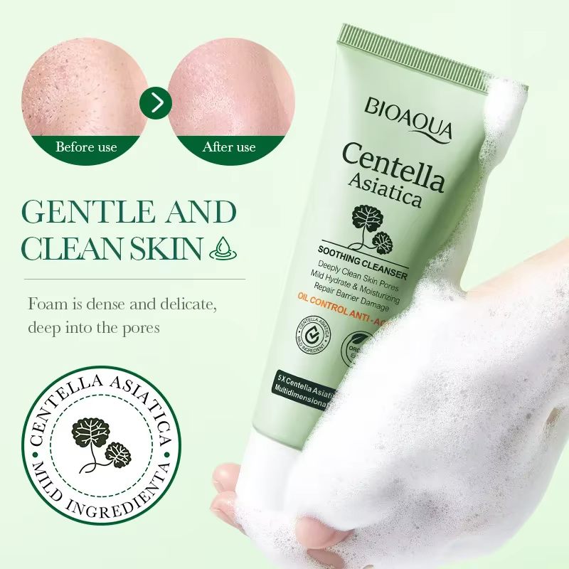 BIOAQUA Centella Asiatica nettoyant pour le visage hydratant contrôle de l'huile nettoyage