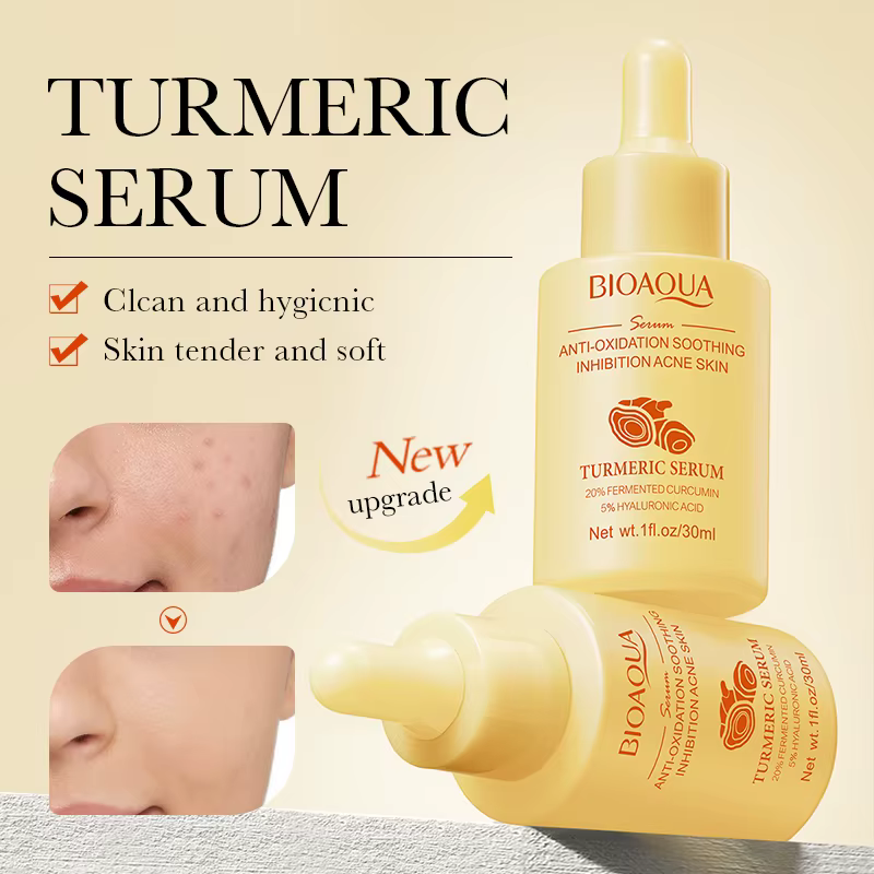 BIOAQUA curcuma ensembles de soins de la peau Anti-âge Anti-acné sérum pour le visage hydratant Anti cernes crème pour