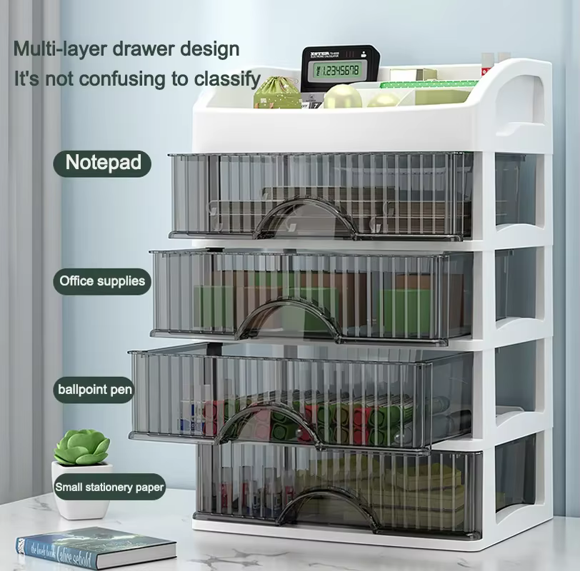 Boîte de rangement de maquillage à 5 couches, 1 pièce, boîte de rangement de débris, coiffeuse de style tiroir, bureau, cosmétiques, armoire de rangement multicouche