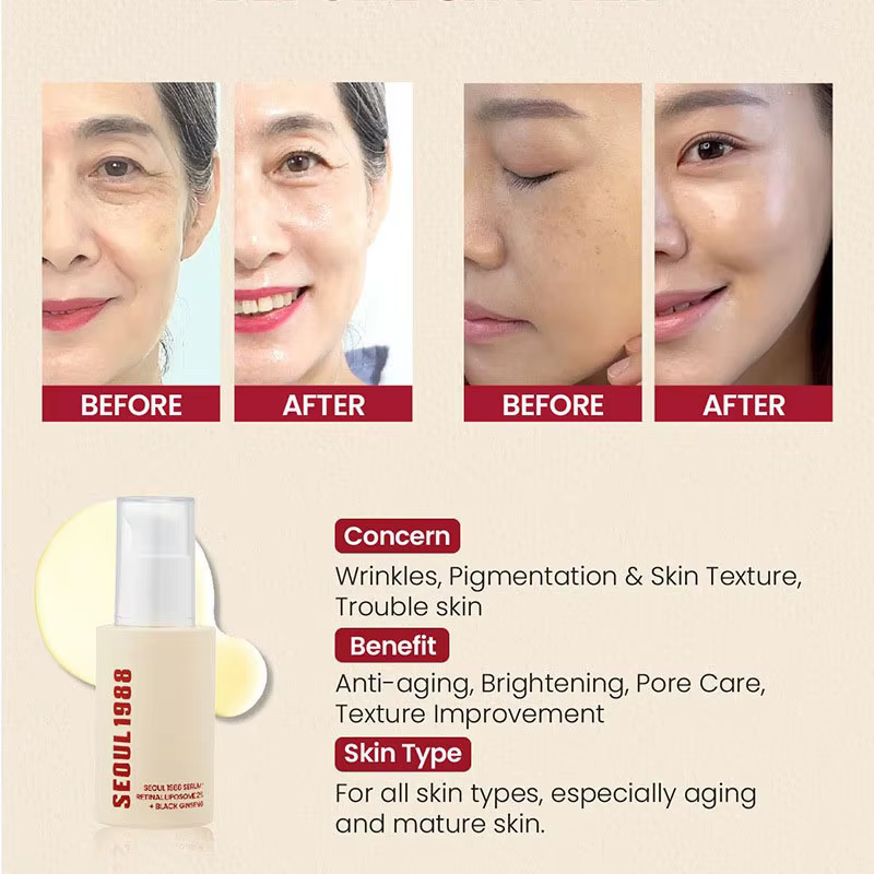 1/2 pièces coréen séoul 1988 rétinol visage sérum estompe les rides fines hydratant blanchissant enlever les taches rétrécissement des Pores beauté soins de la peau