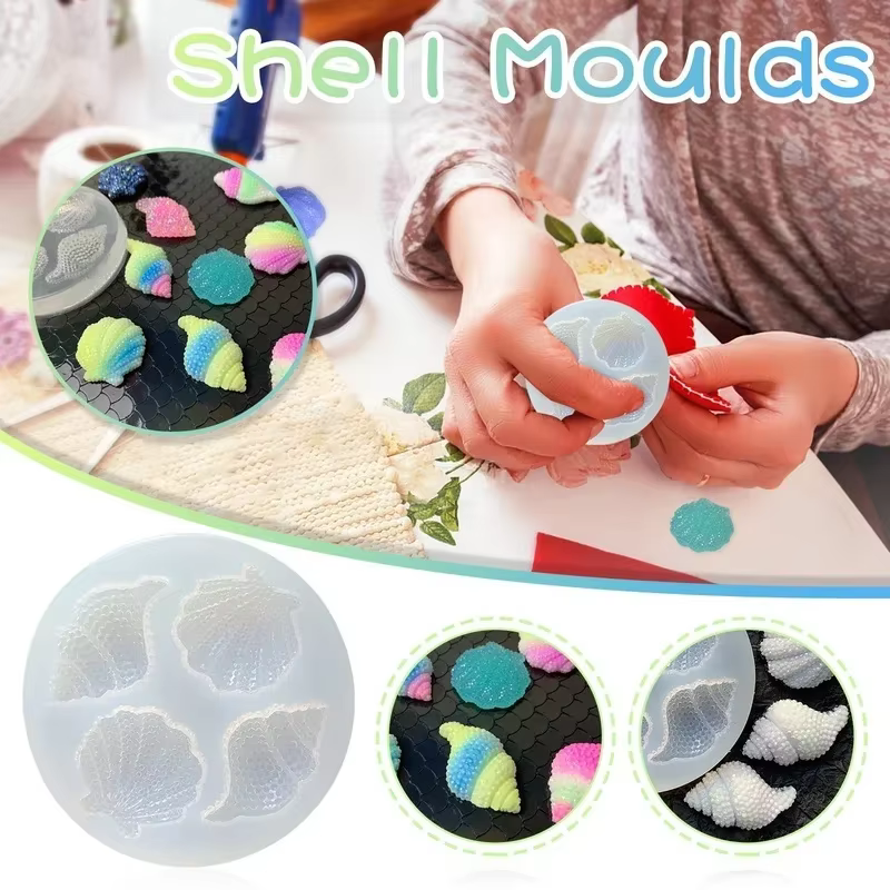 Miroir de conque multi-facettes en Silicone époxy, Simulation Abrasive, artisanat de décoration, moule, outil de cuisson de gâteaux au chocolat