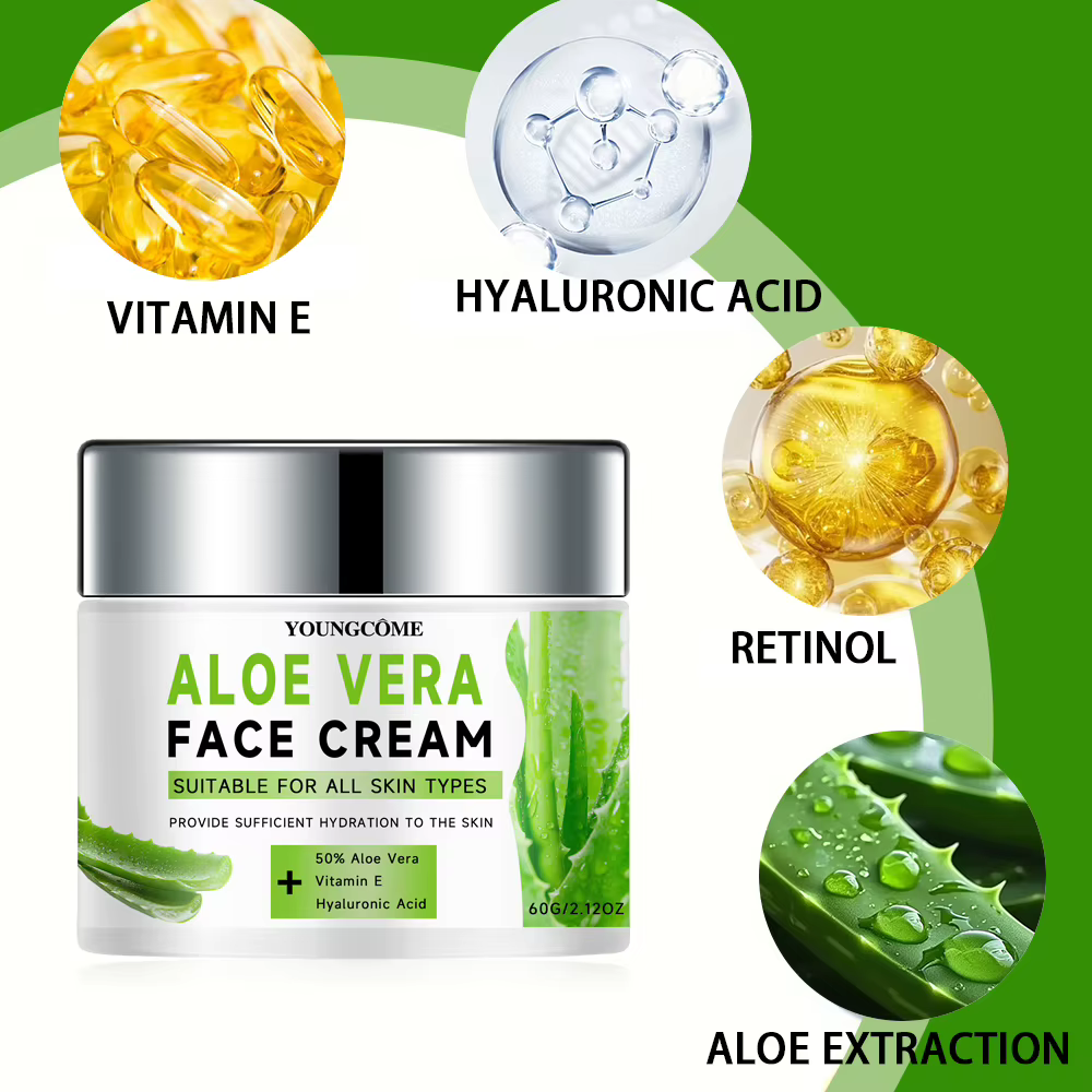 Aloe Vera hydratant visage Anti-rides vieillissement fouetté soin de la peau hydratant rétrécit les Pores plus lisses et plus d'apparence jeune