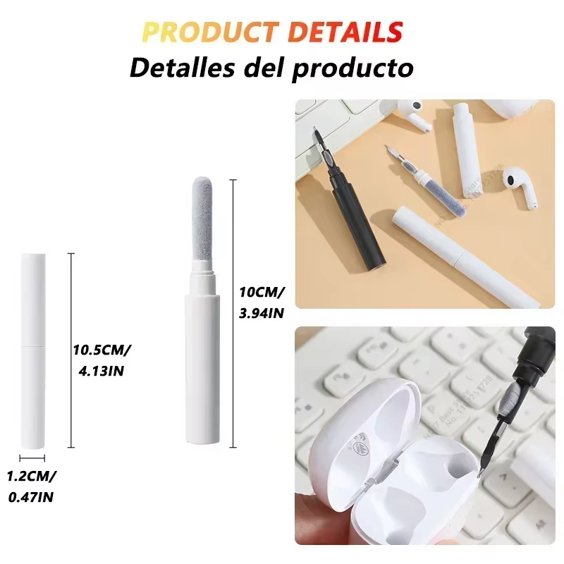 Kit de nettoyage pour Airpods Pro 1 2 3, outil de nettoyage multifonction avec brosse pour écouteurs sans fil, écouteurs Bluetooth