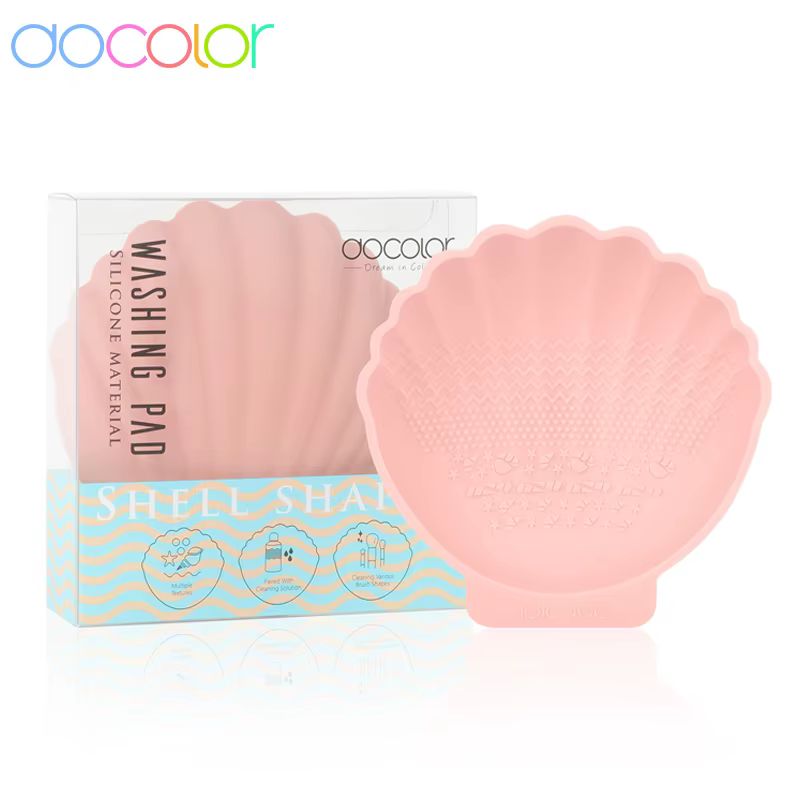 Docolor SHELL – nettoyeur de brosse en Silicone, brosse de lavage de maquillage, tapis de nettoyage de Gel, fond de teint, brosse de maquillage, tampon nettoyant, planche à récurer