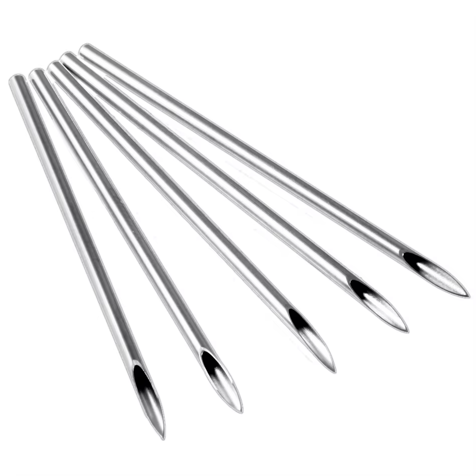 Aiguilles de perçage du corps jetables, 1/3/5 pièces, aiguille médicale pour nombril, mamelon, lèvres, Kit d'anneau de nombril, outil chirurgical en acier