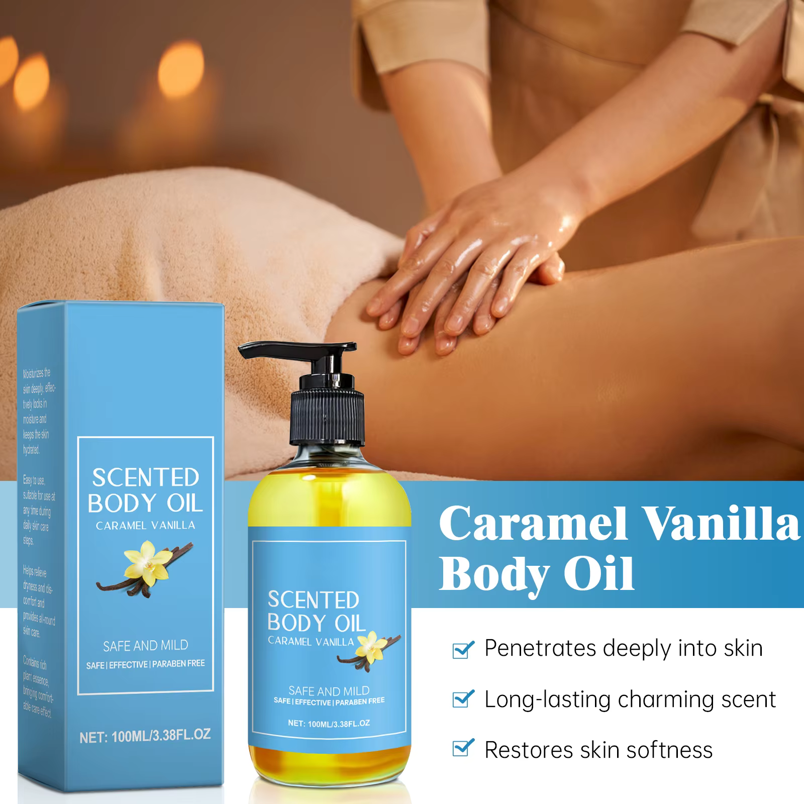 Huile de Massage corporel à la vanille
