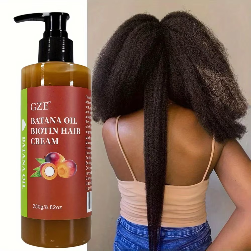 GZE Batana huile biotine crème capillaire cheveux forts Anti-rupture réparation pointes fourchues soyeux