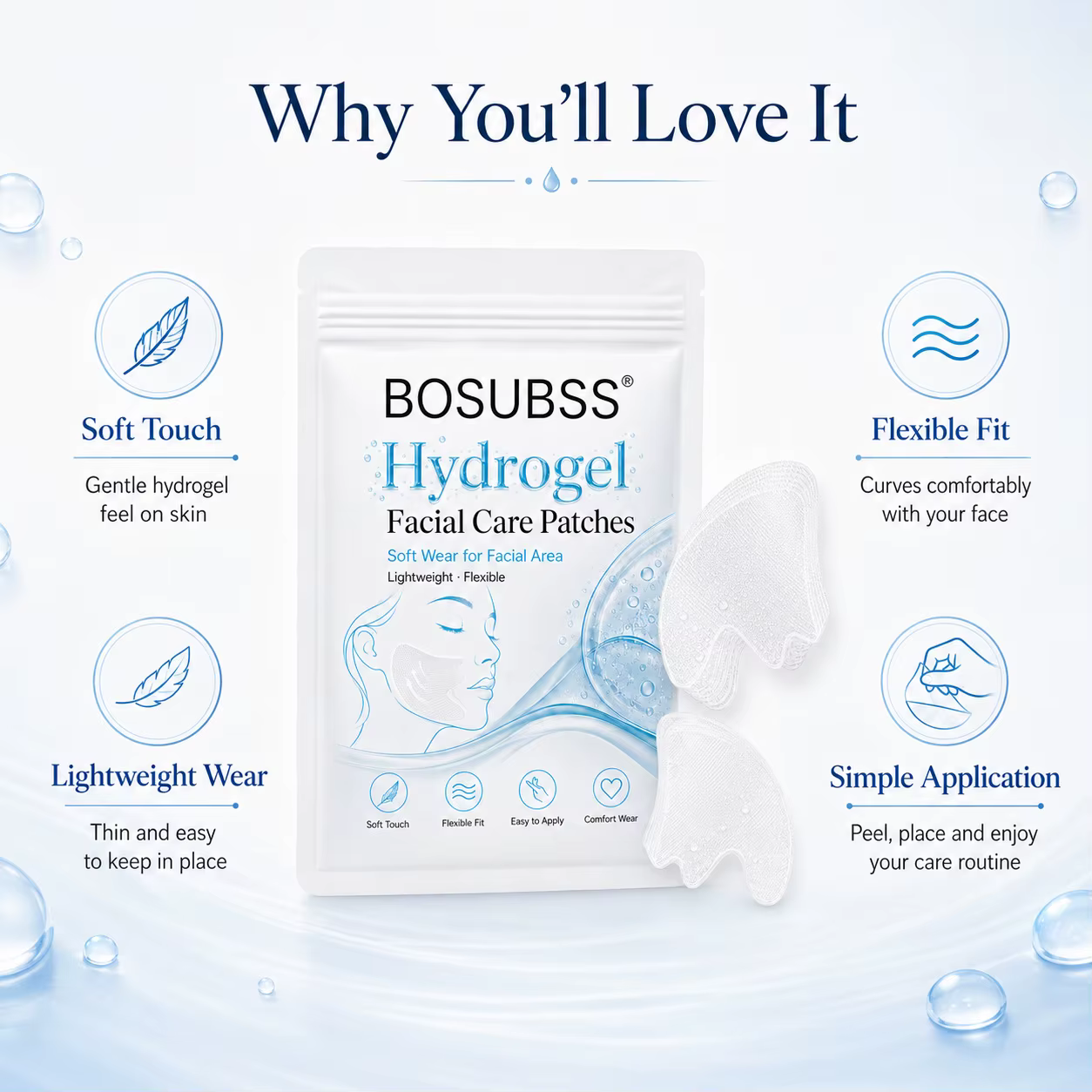 1 Paire de Patchs Hydrogel pour le Soin du Visage