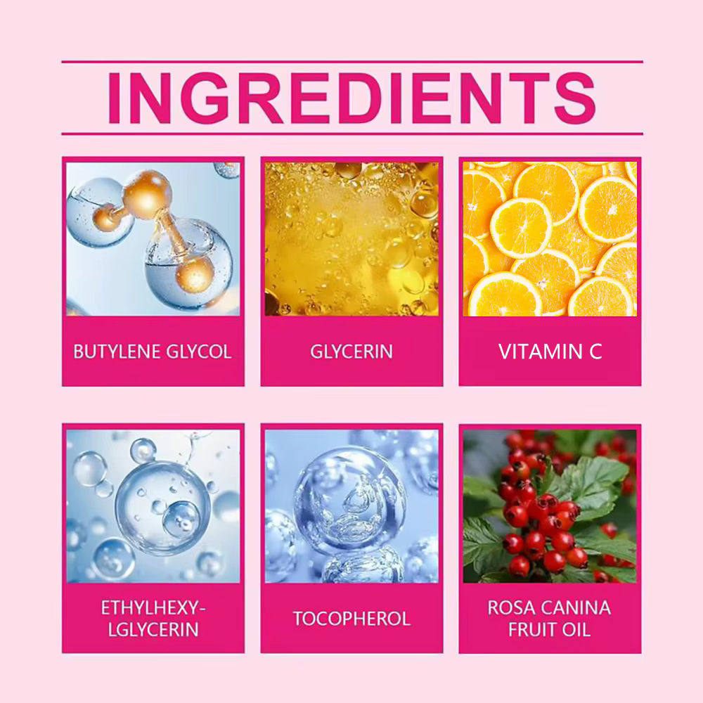 HISENRAIN Ensemble de soins pour la peau à la rose musquée : sérum hydratant et crème hydratante combinée – Kit anti-âge