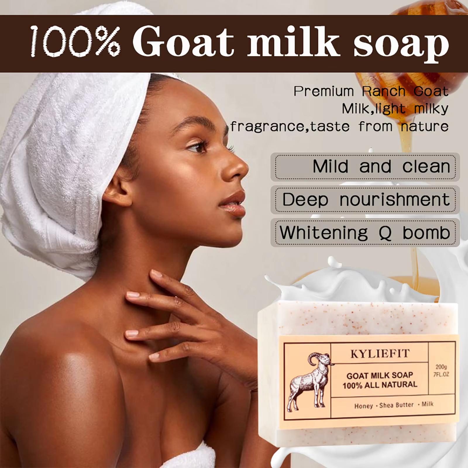 Barre de lait de chèvre bio pour tous les types de peau