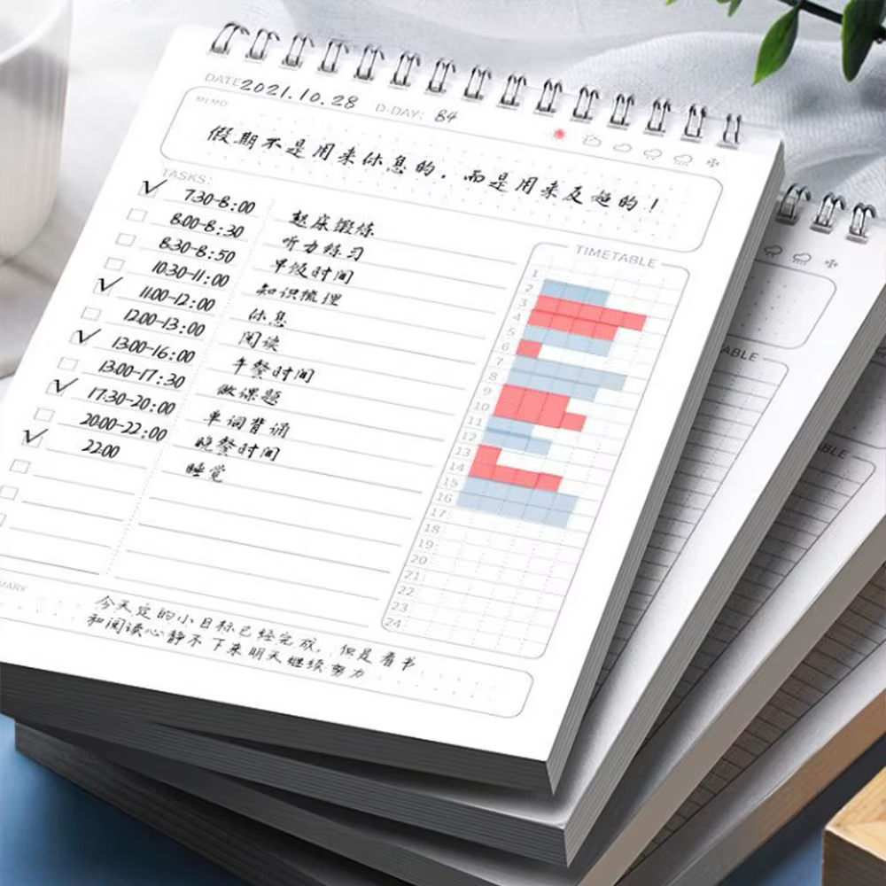 Organisateur d'horloges de forme d'auto-inspection, tableau de planification quotidienne, culture d'habitudes, liste de choses à faire, horloge de planification dans la gestion du temps