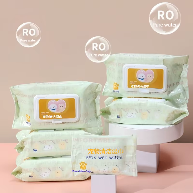 3 paquets, 80 lingettes pour animaux de compagnie par paquet, lingettes pour chats et chiens, spécialement conçues pour essuyer les taches de larmes et nettoyer les parties du corps, sans rinçage, dés