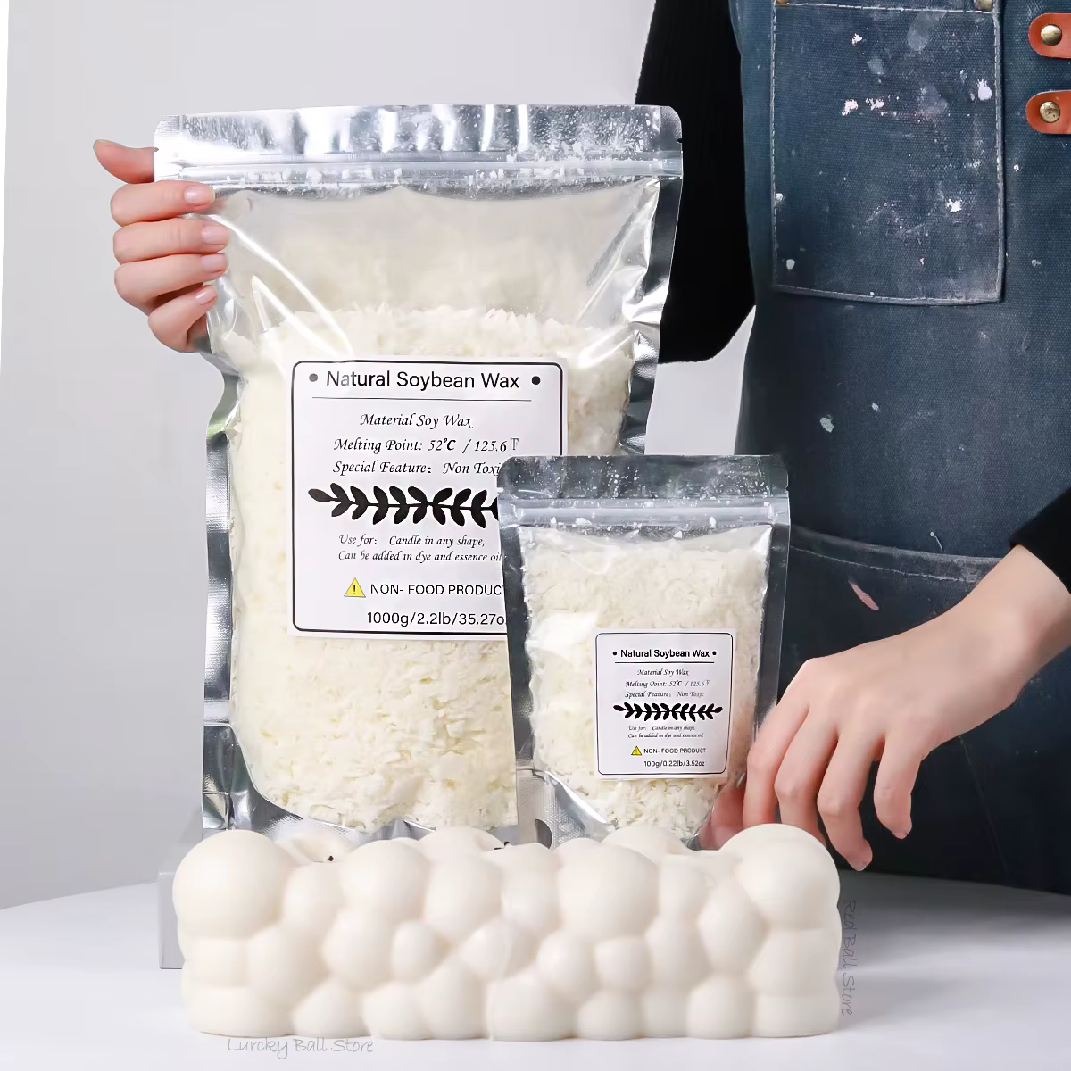 Paraffine pure de soja, matériau d'avertissement pré-soja, pigments de noyau, aromathérapie, bricolage fait à la main ci-après, artisanat, 500g, 1kg