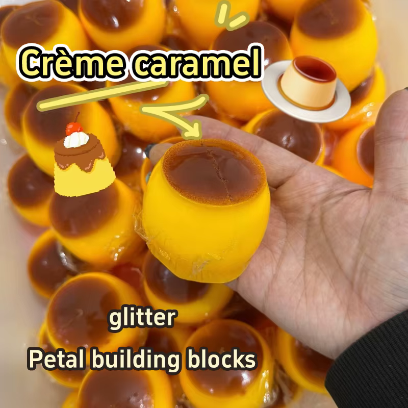 Balle de décompression souple à remontée lente en forme de pudding au caramel, réaliste, pour ASMR, sensorielle, TDAH, anti-stress, jouet sensoriel