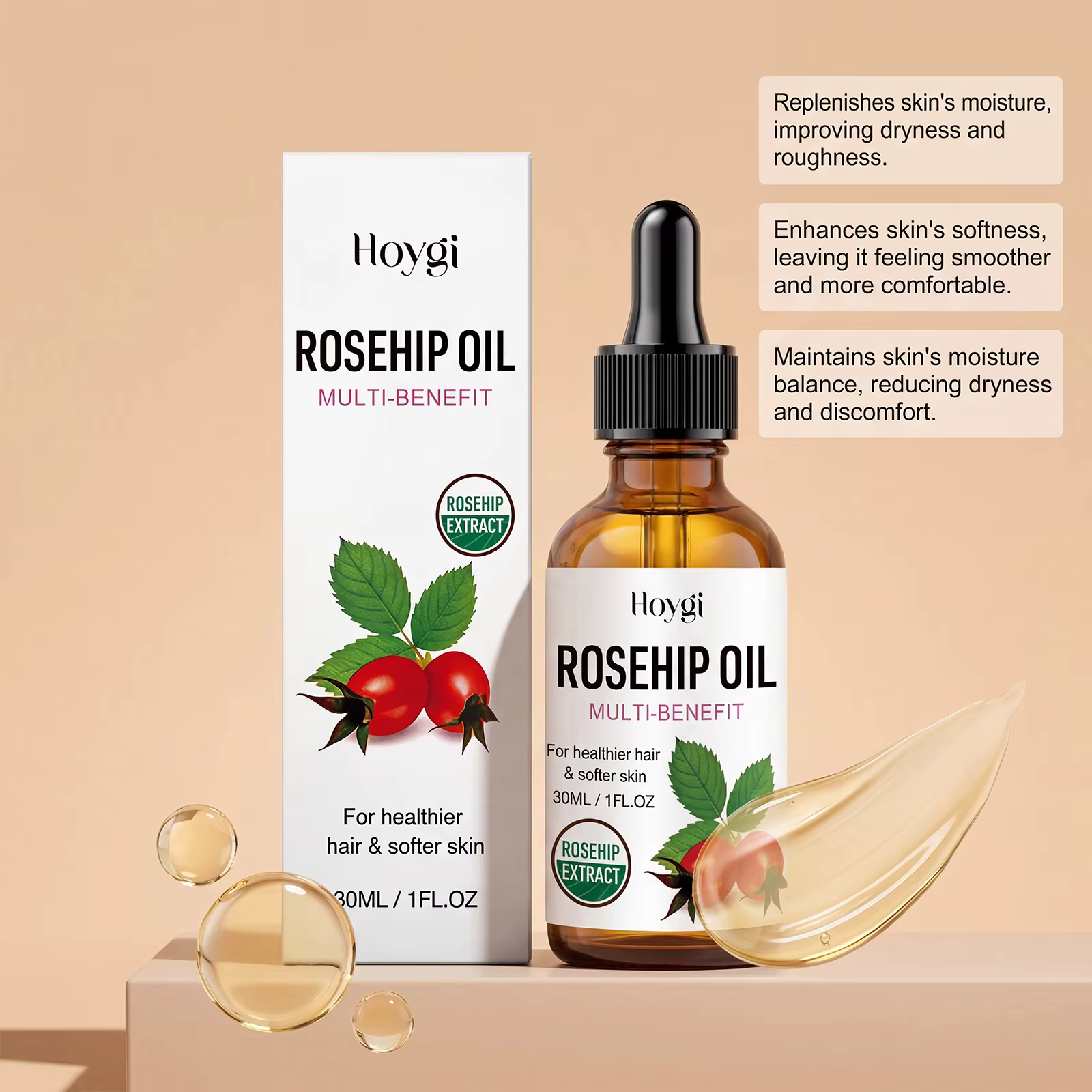 Huile Essentielle Naturelle de Rose Musquée Anti-Âge