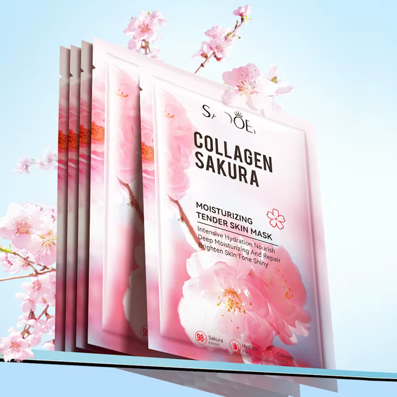 5 pièces SADOER Sakura masque Facial soins de la peau du visage hydratant éclaircissant