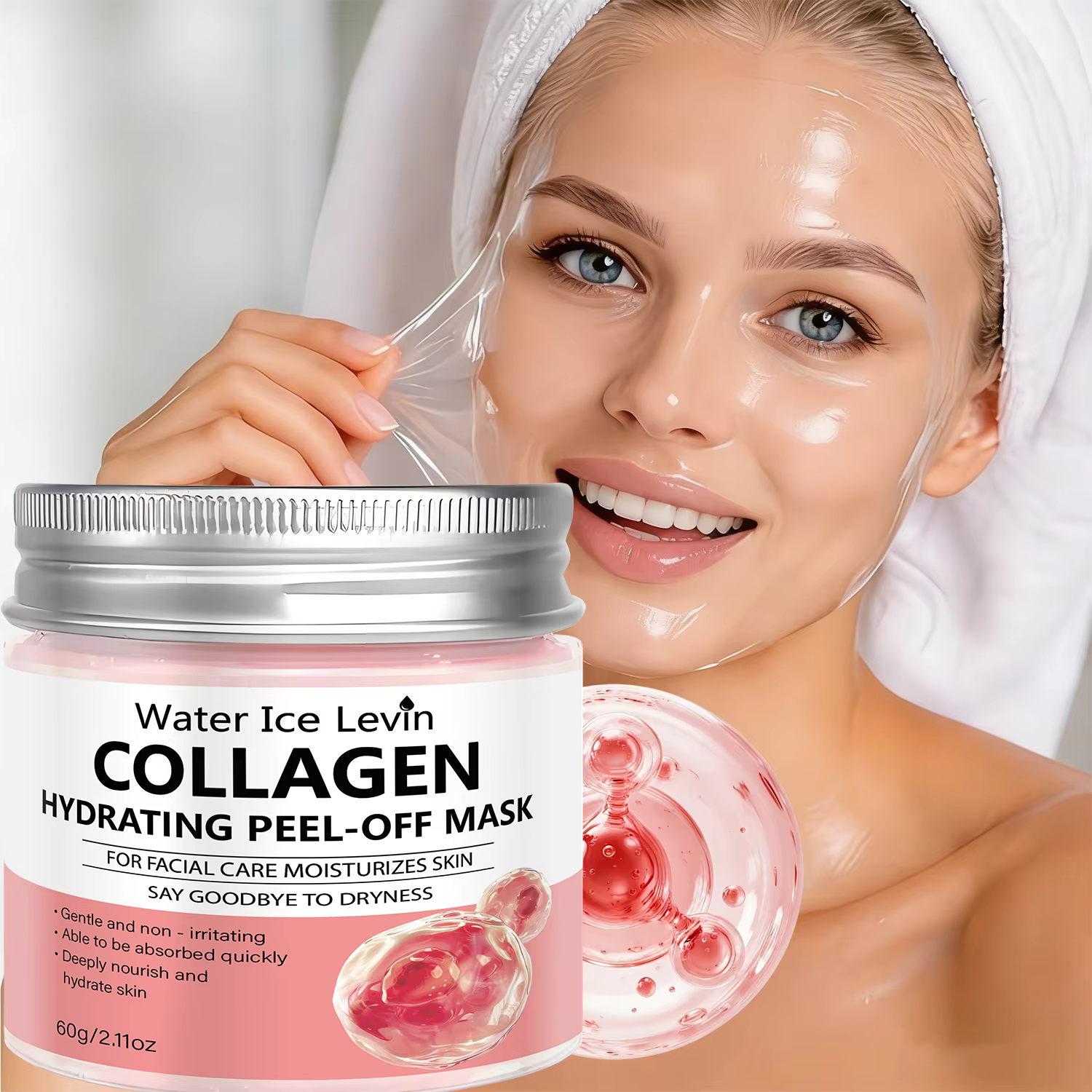 Masque peel off au collagène et acide hyaluronique