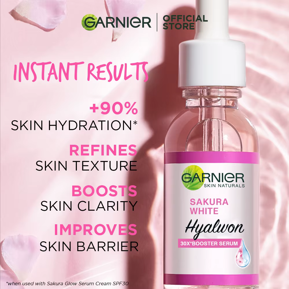 GARN Nier rose sérum Sakura lueur 30x rehausseur hyaluronique