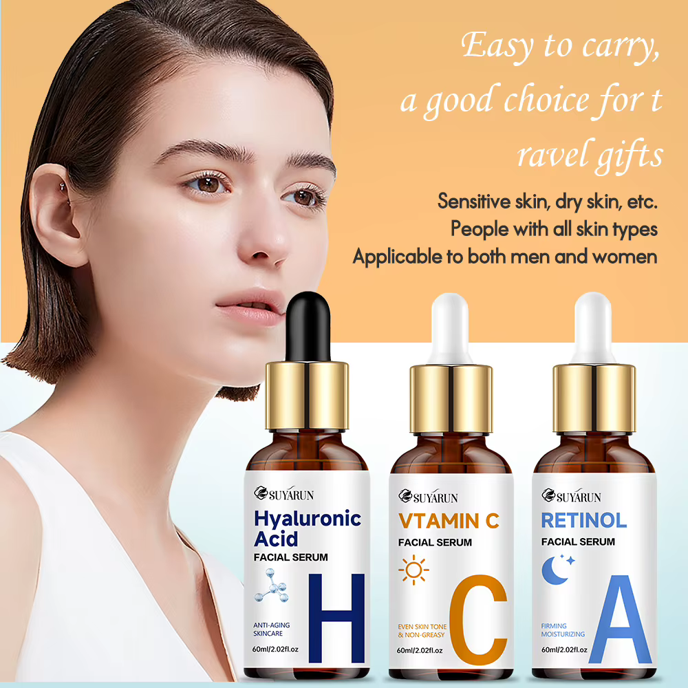 SUYARUN Sérum Vitamine C + Rétinol + Acide Hyaluronique Duo | Combo éclaircissant et hydratation anti-âge | Pour tout