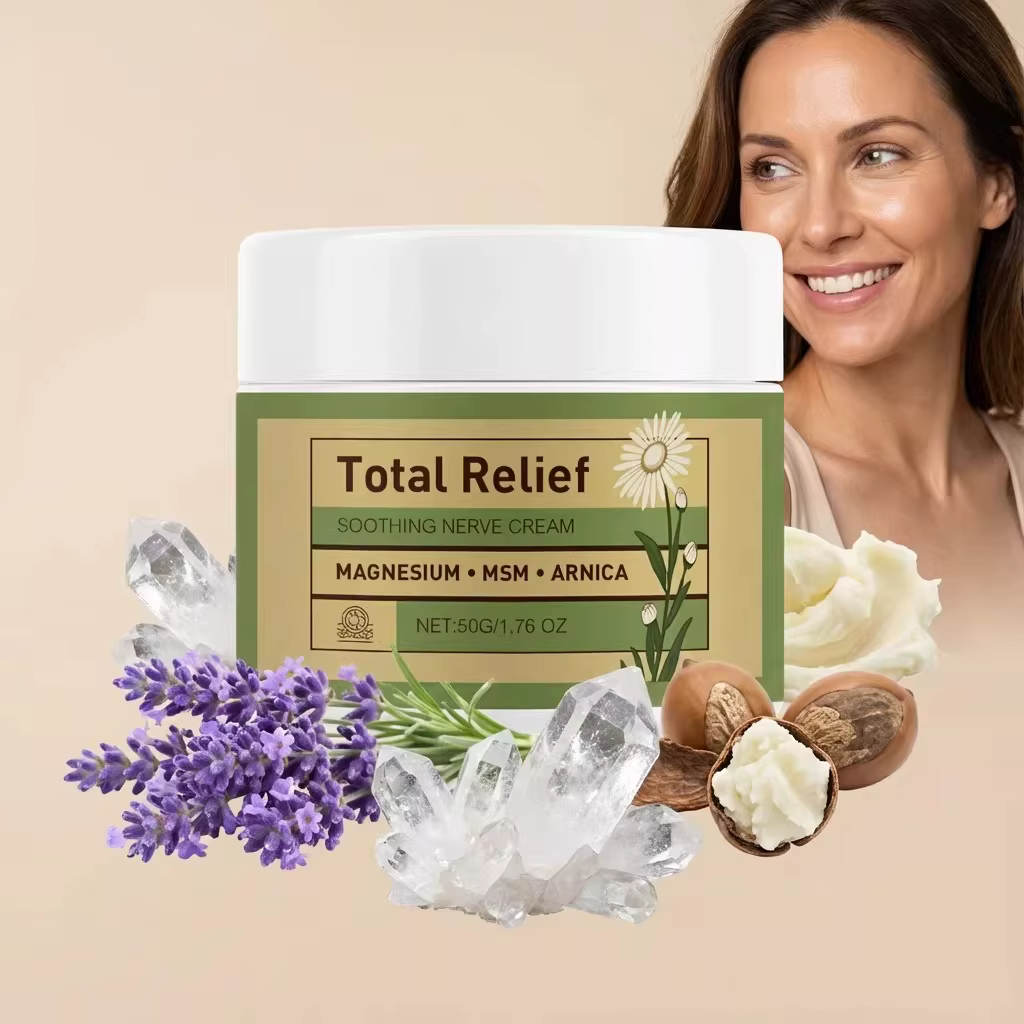 Crème Apaisante Total Relief pour les Nerfs - 50g Beurre Corporel au Magnésium