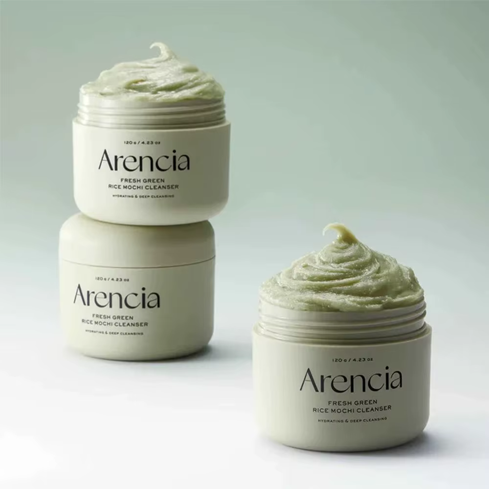 Nettoyant Mochi au riz frais Arencia 120g Hyssop bleu Thé vert Rose musquée Camomille Nettoyage en profondeur doux Hydratant Peau éclatante