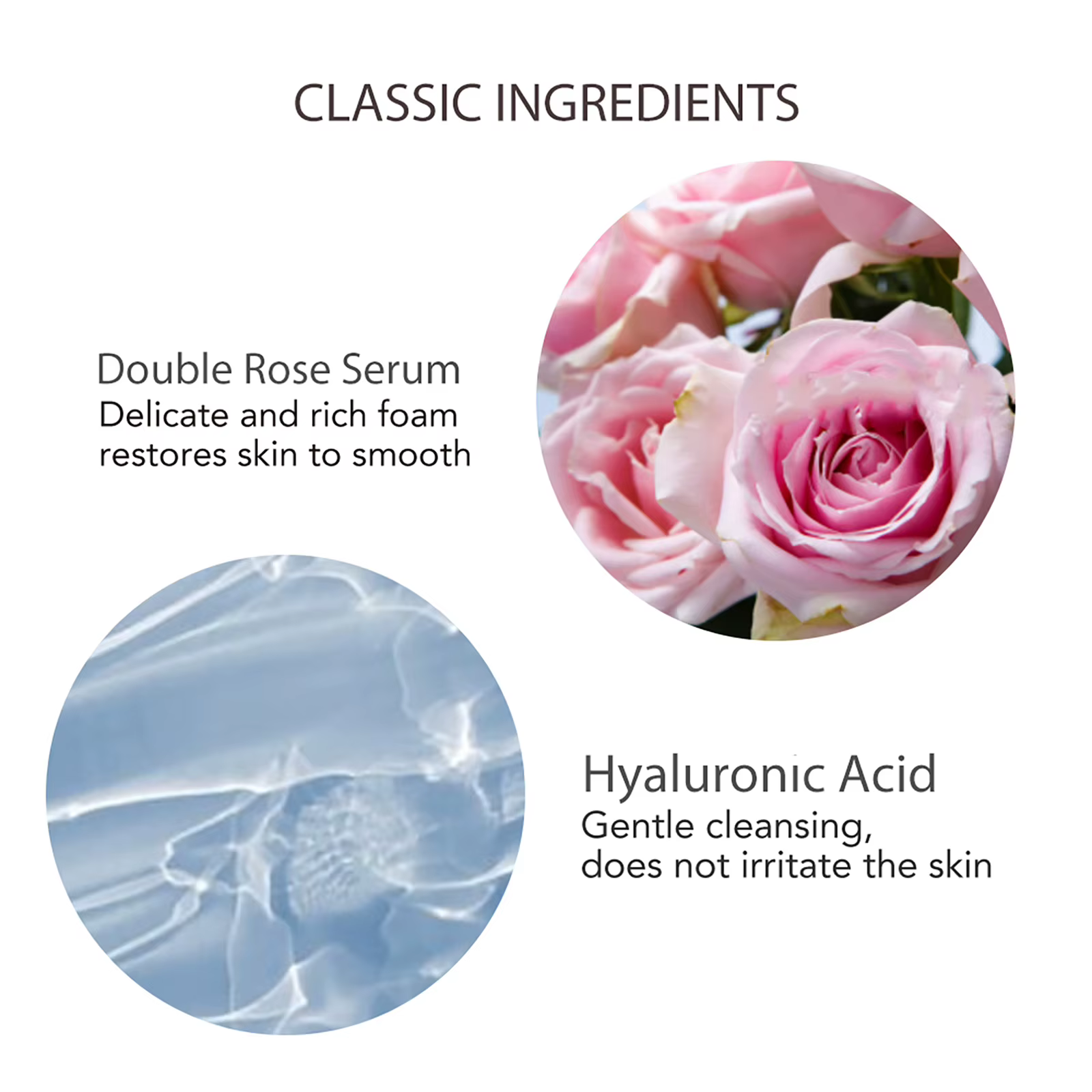 AILKE Nettoyant pour le visage à la rose naturelle