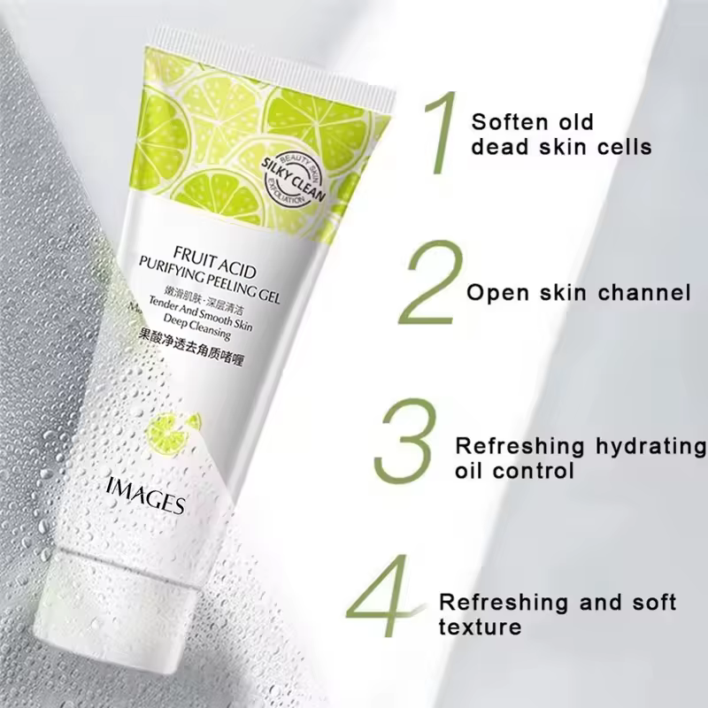 Gel exfoliant aux acides de fruits naturels