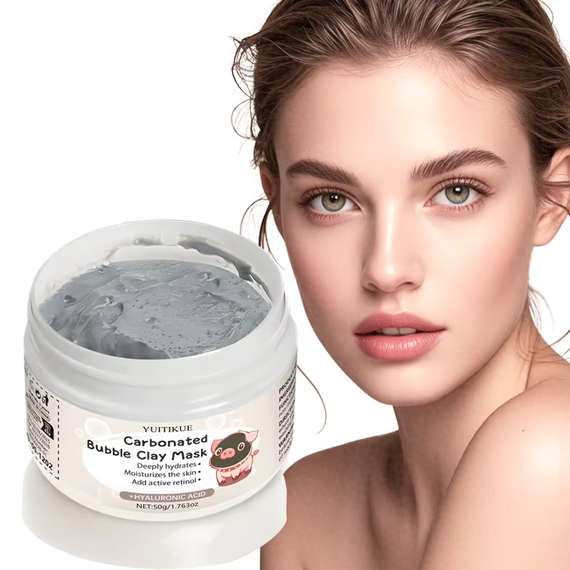 Masque d'argile pétillant YUITIKUE 50g avec acide hyaluronique - Hydratant