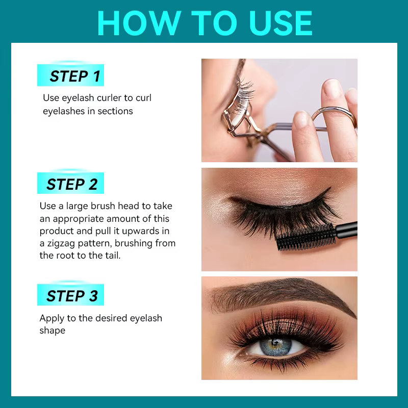 Mascara, imperméable et résistant à la transpiration, séchage rapide et anti-bavures, maquillage longue tenue, crée un maquillage des yeux épais et naturel