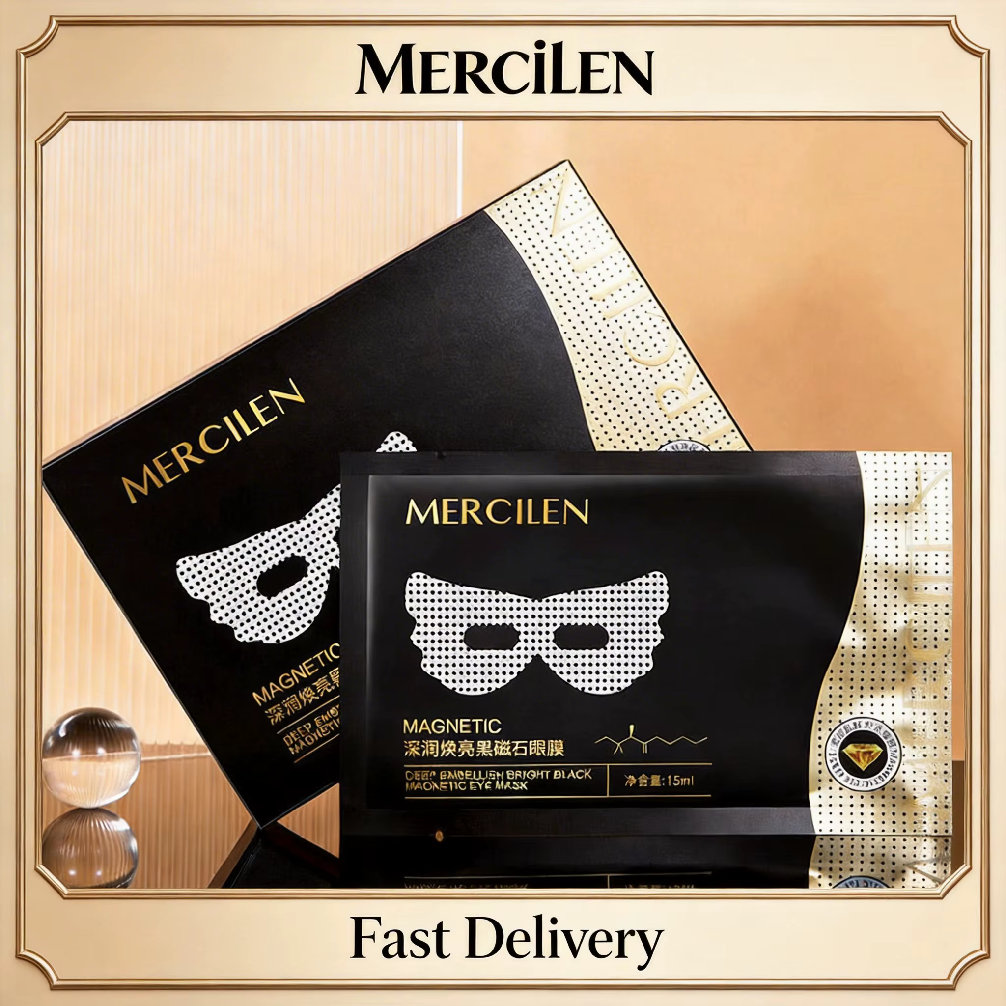 Masque Contour des Yeux Coréen Mercilen Peptide Golden Collagen Anti-Rides Double Action Raffermissant Lissant Anti-Cernes Soin de la Peau