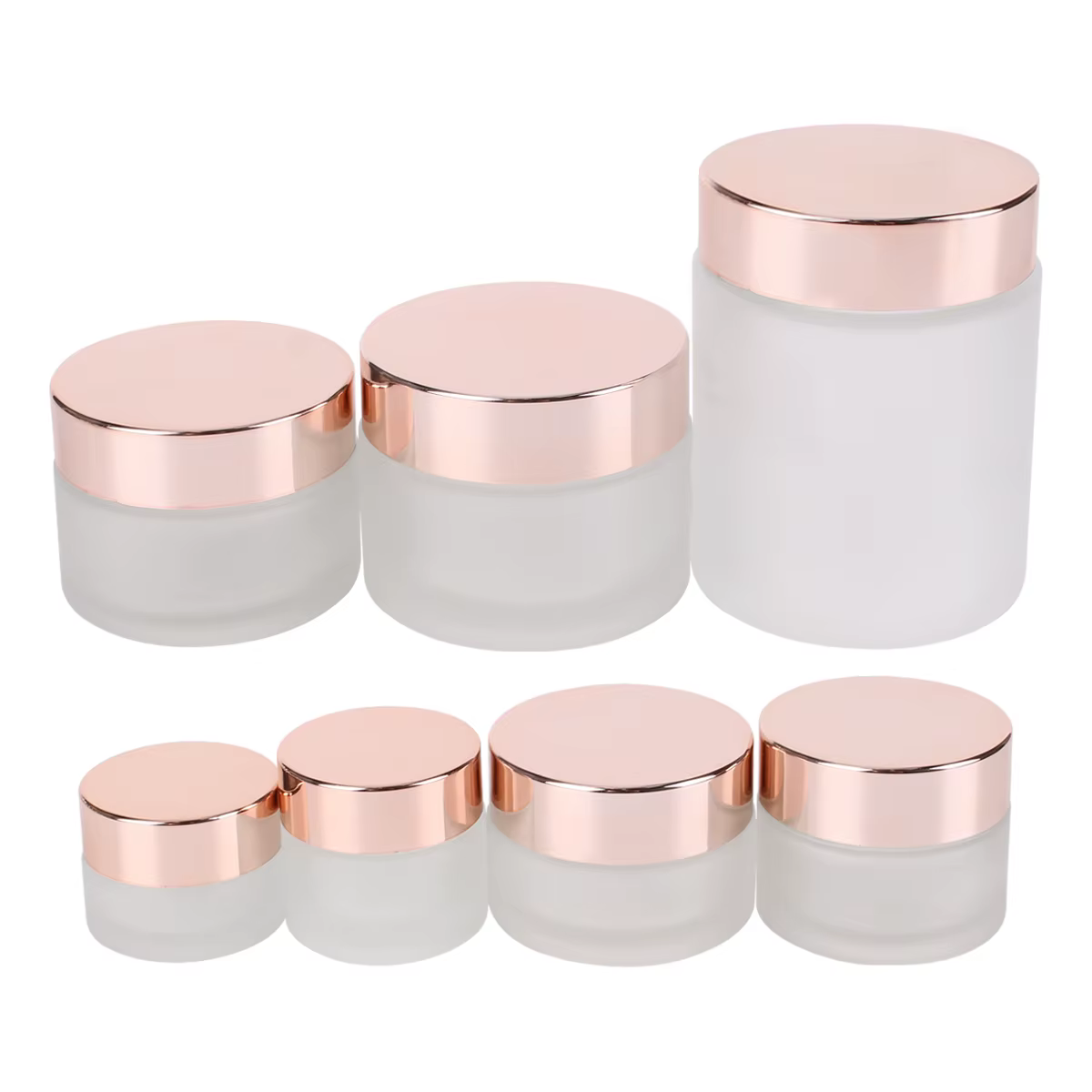 Récipient d'emballage cosmétique HI avec couvercle en or rose