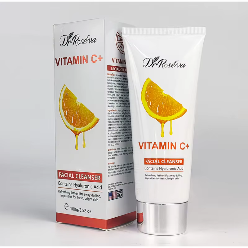 Ensemble de soins de la peau hydratant et éclaircissant à la vitamine C : sérum et crème pour le visage