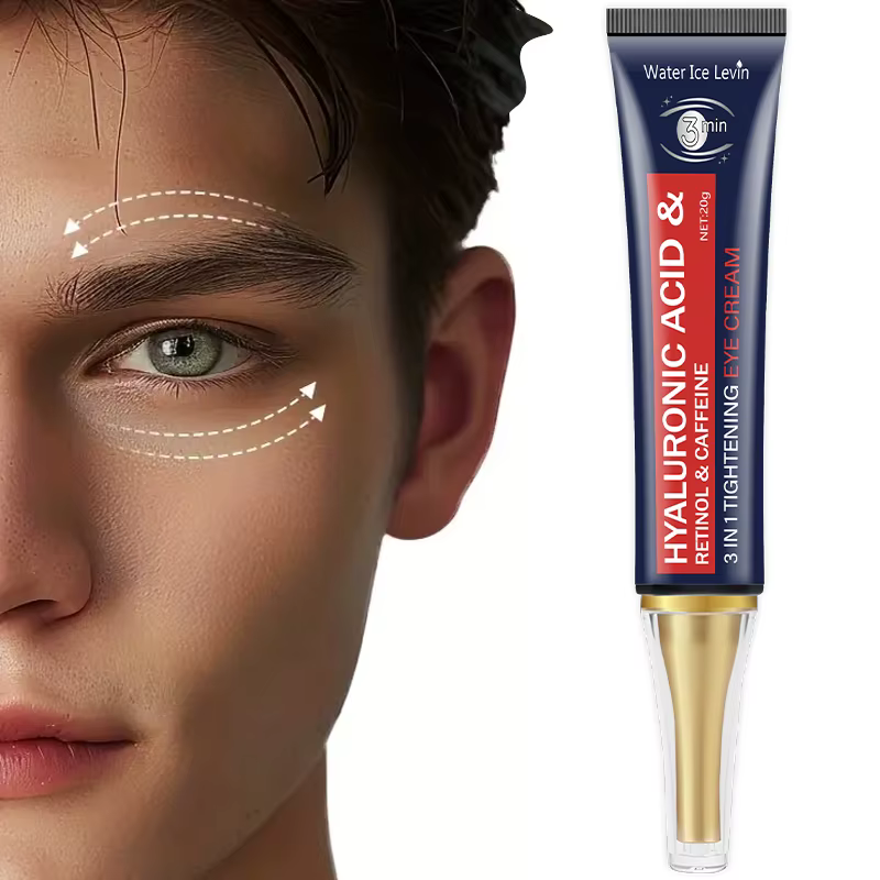 Crème pour les yeux à la caféine et au rétinol avec acide hyaluronique - Formule anti-allergique et hydratante qui