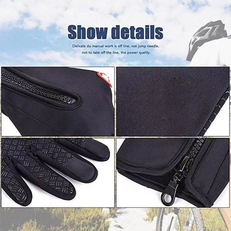 Gants d'hiver pour hommes imperméables coupe-vent froid gants snowboard moto conduite chaude écran tactile fermeture éclair gant