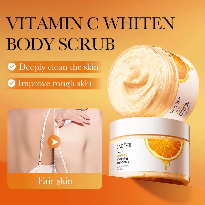 SADOER vitamine C gommage corporel éclaircissant hydratant Anti-rides exfoliant Lotion crème bras jambe