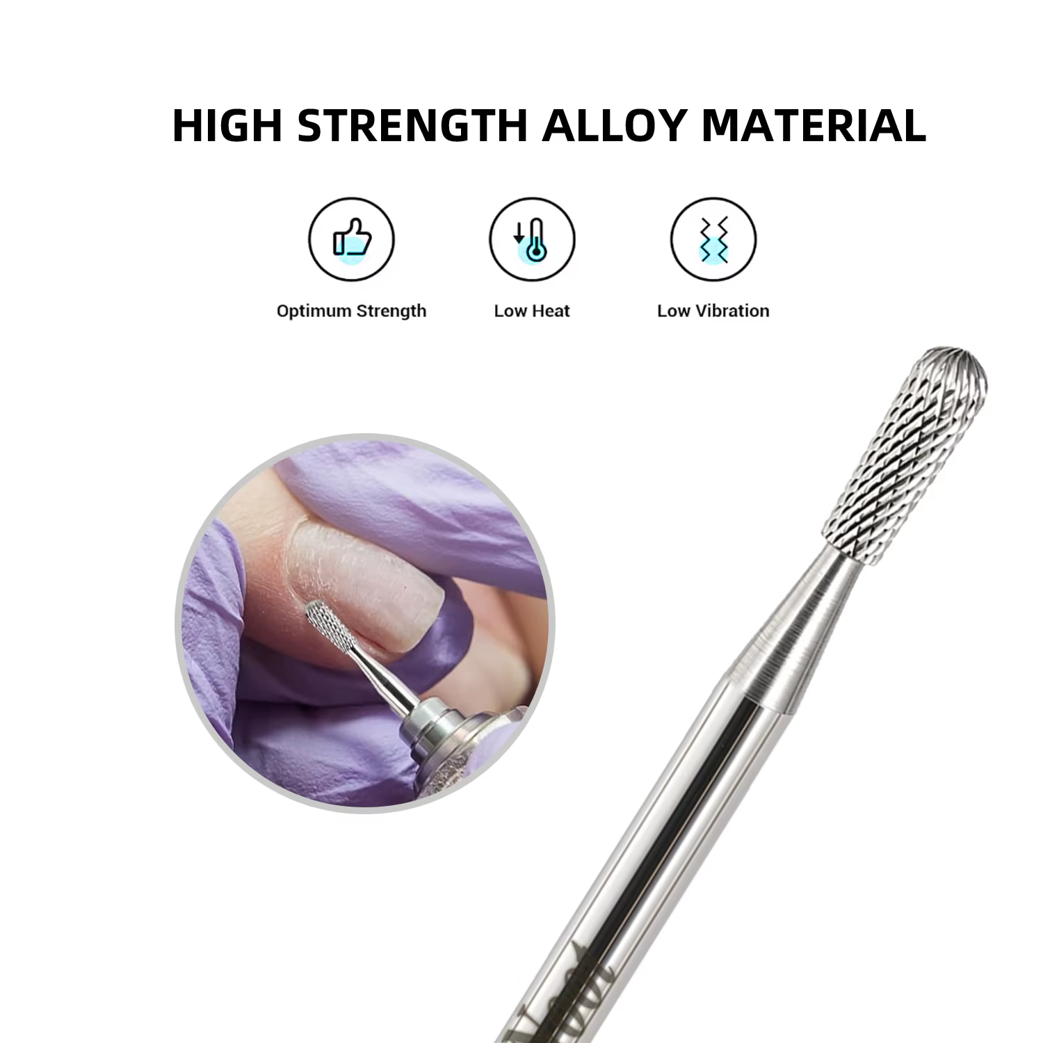 Foret à ongles professionnel NotNoot pour le nettoyage des cuticules, embout en carbure de sécurité pour le nettoyage sous les ongles, préparation des cuticules et des peaux mortes