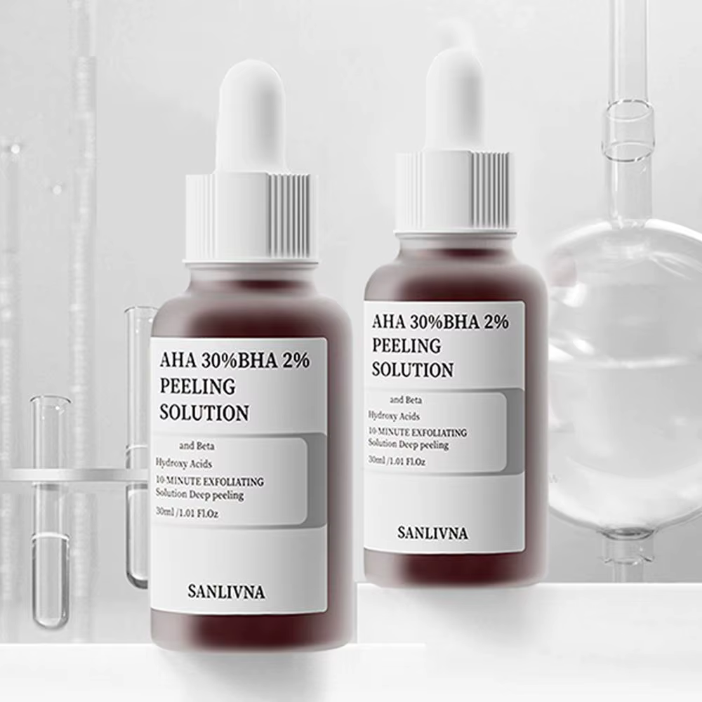 AHA 30% + BHA 2% acide salicylique Essence pour le visage hydratant éclaircissant Exfoliation blanchissant raffermissant