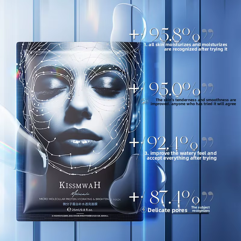 Masque facial hydratant et transparent à protéines micro moléculaires hydrate en profondeur